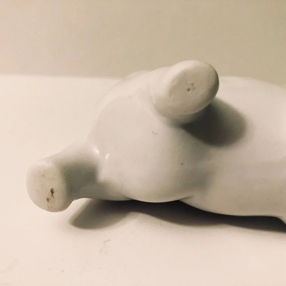 Vintage Porcelain White Cow Creamer 5.5 Inch  Long Farm Animal - Picture 8 of 15